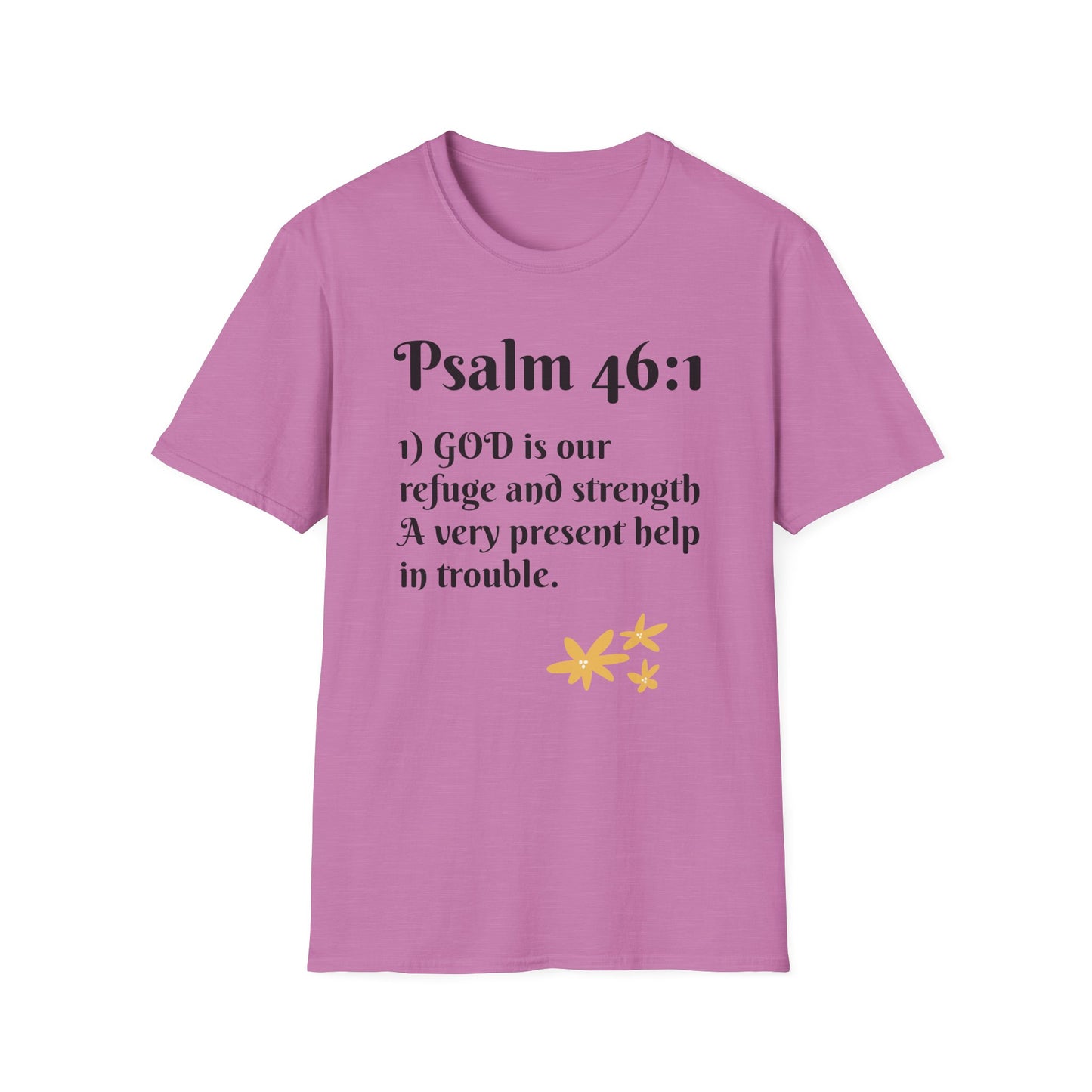 Inspirational Quote T-Shirt | Psalm 46:1 | Unisex Tee, Gift for Faith, Christian Apparel, Motivational Wear, Relaxed Fit