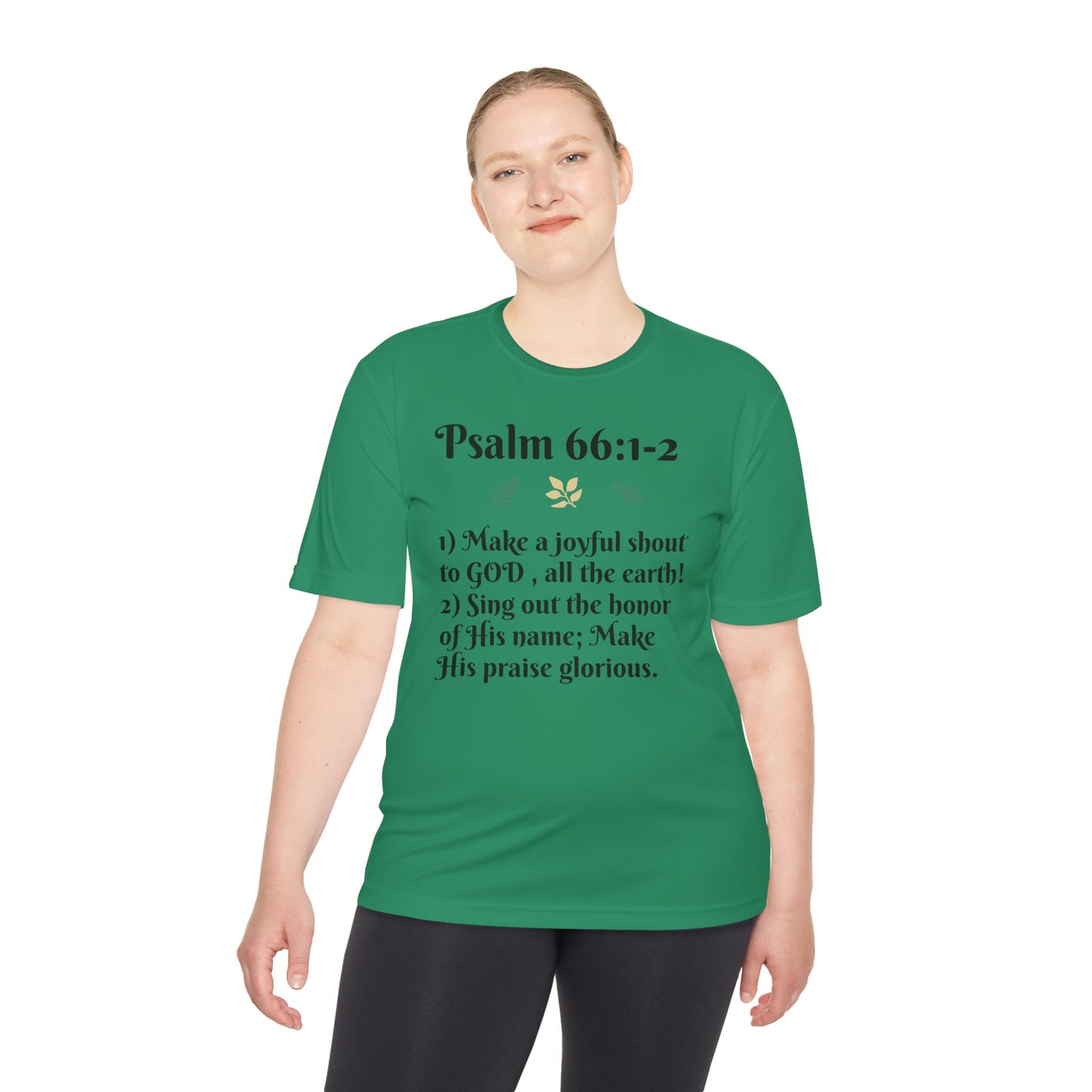 Unisex Moisture Wicking Tee - Inspiring Psalm 66:1-2 Shirt, Comfortable Workout Top, Christian Apparel, Gift for Faith Friends, [...]