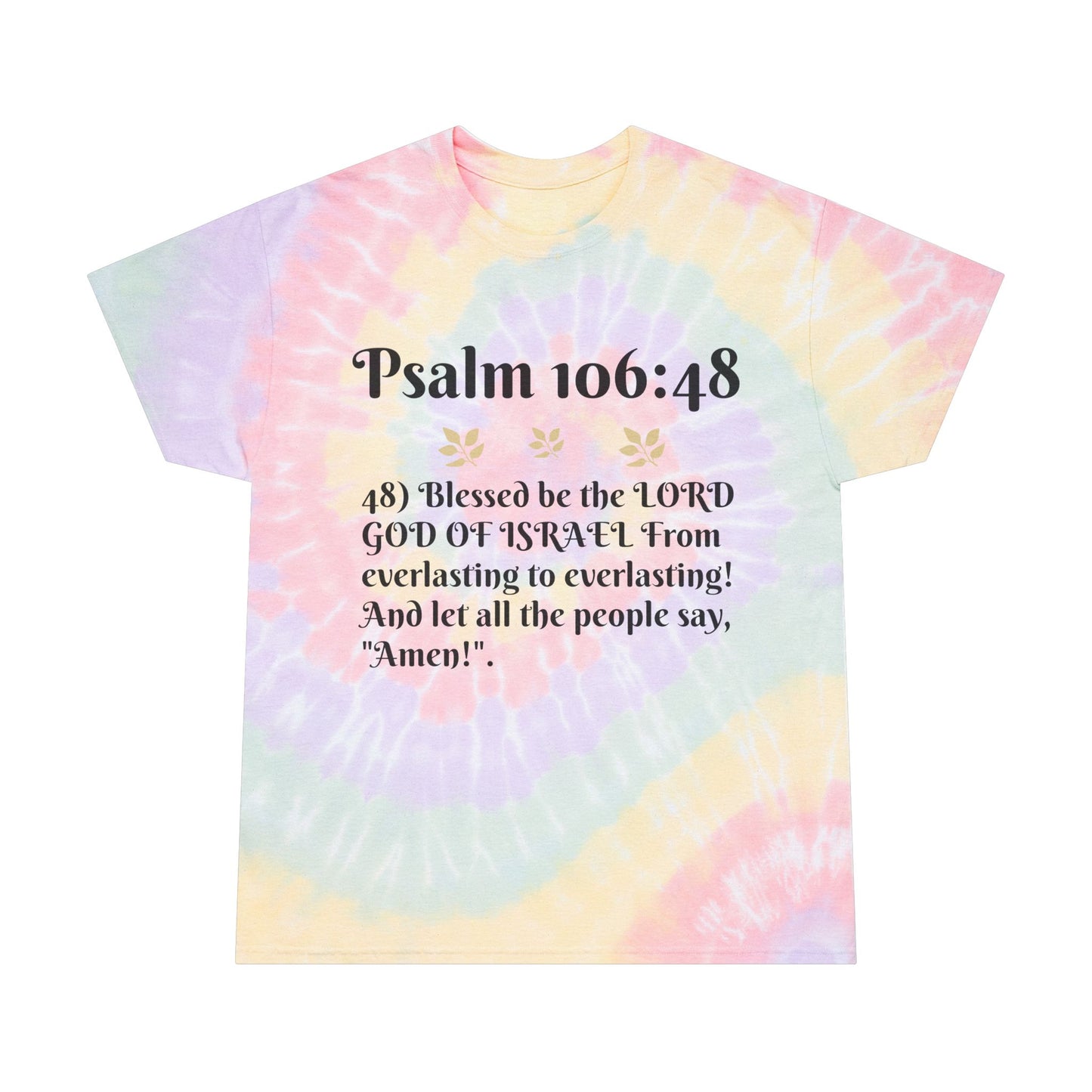Spiral Tie-Dye Tee with Inspirational Psalm | Boho Chic Top for Relaxed Style, Spiritual Gift, Summer Wear, Festival Attire