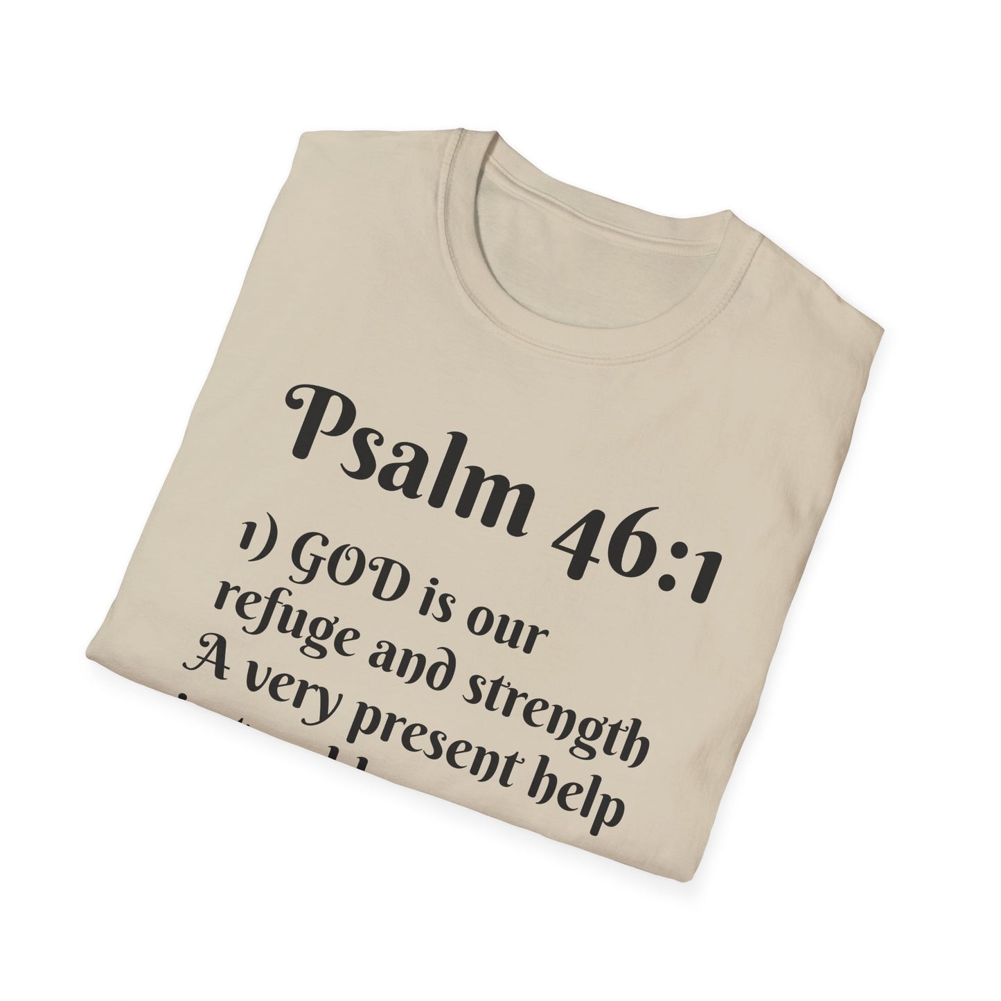 Inspirational Quote T-Shirt | Psalm 46:1 | Unisex Tee, Gift for Faith, Christian Apparel, Motivational Wear, Relaxed Fit