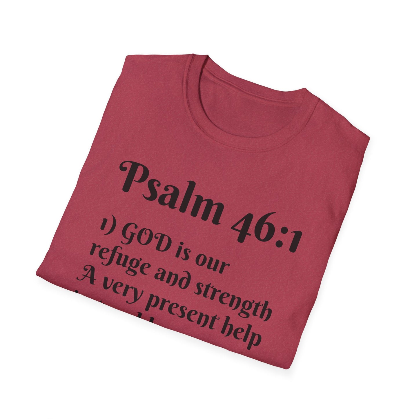 Inspirational Quote T-Shirt | Psalm 46:1 | Unisex Tee, Gift for Faith, Christian Apparel, Motivational Wear, Relaxed Fit