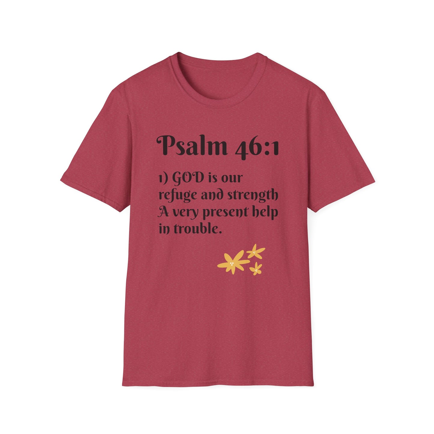 Inspirational Quote T-Shirt | Psalm 46:1 | Unisex Tee, Gift for Faith, Christian Apparel, Motivational Wear, Relaxed Fit