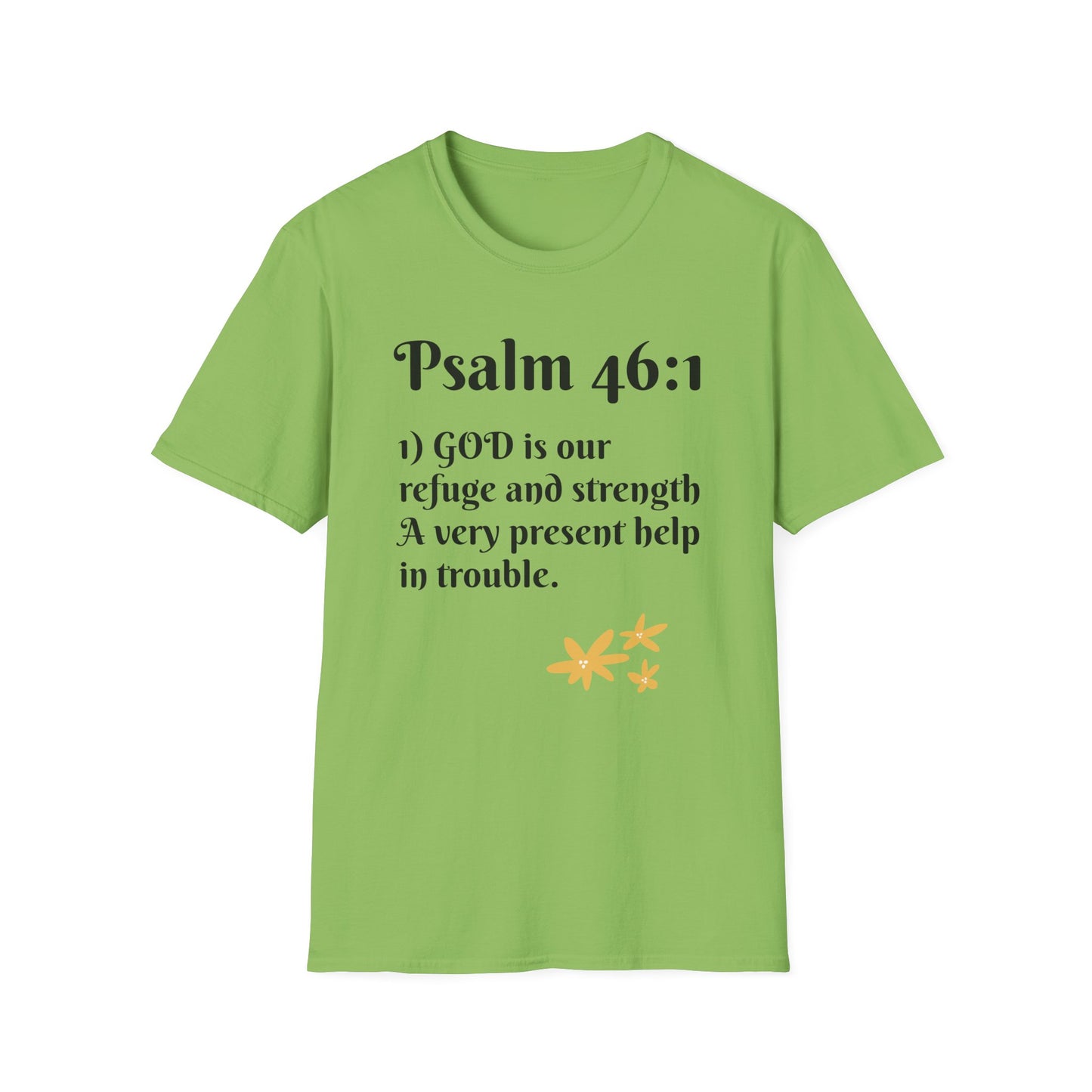 Inspirational Quote T-Shirt | Psalm 46:1 | Unisex Tee, Gift for Faith, Christian Apparel, Motivational Wear, Relaxed Fit