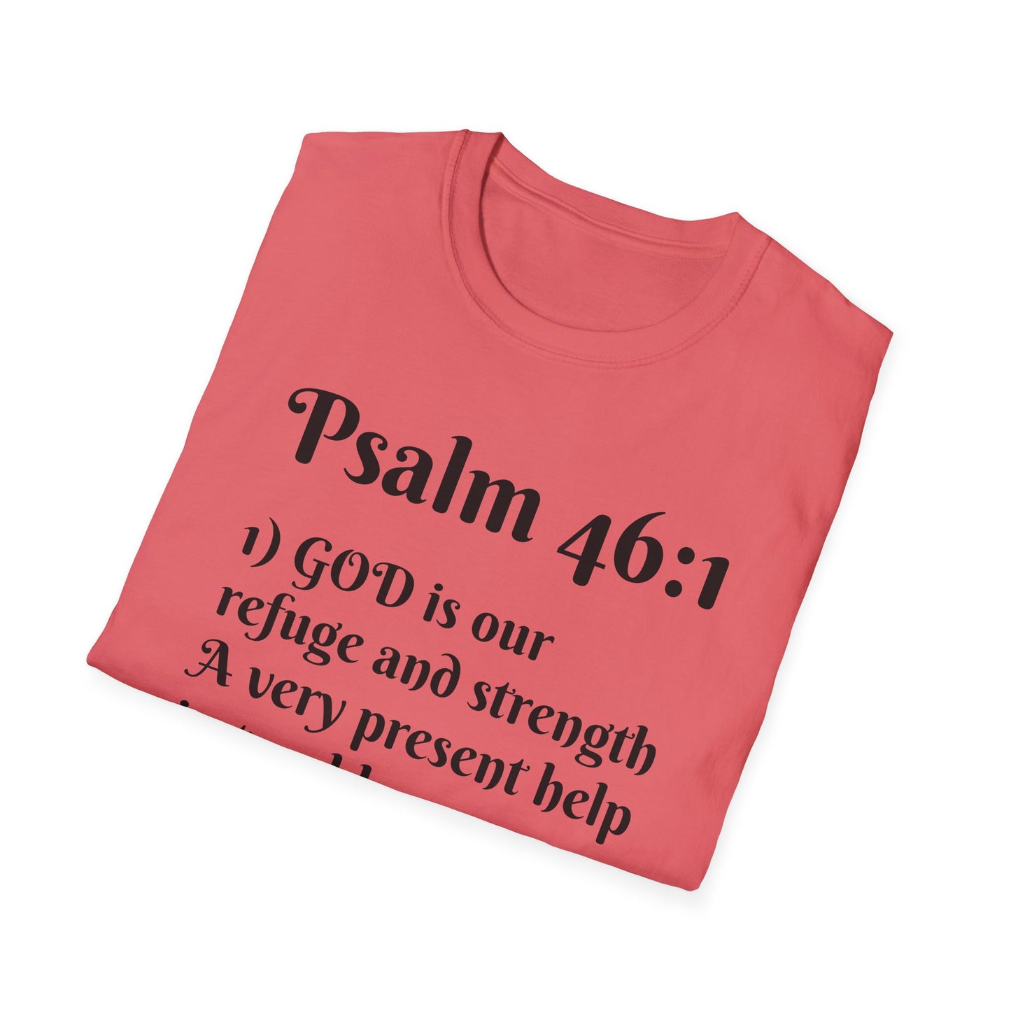 Inspirational Quote T-Shirt | Psalm 46:1 | Unisex Tee, Gift for Faith, Christian Apparel, Motivational Wear, Relaxed Fit