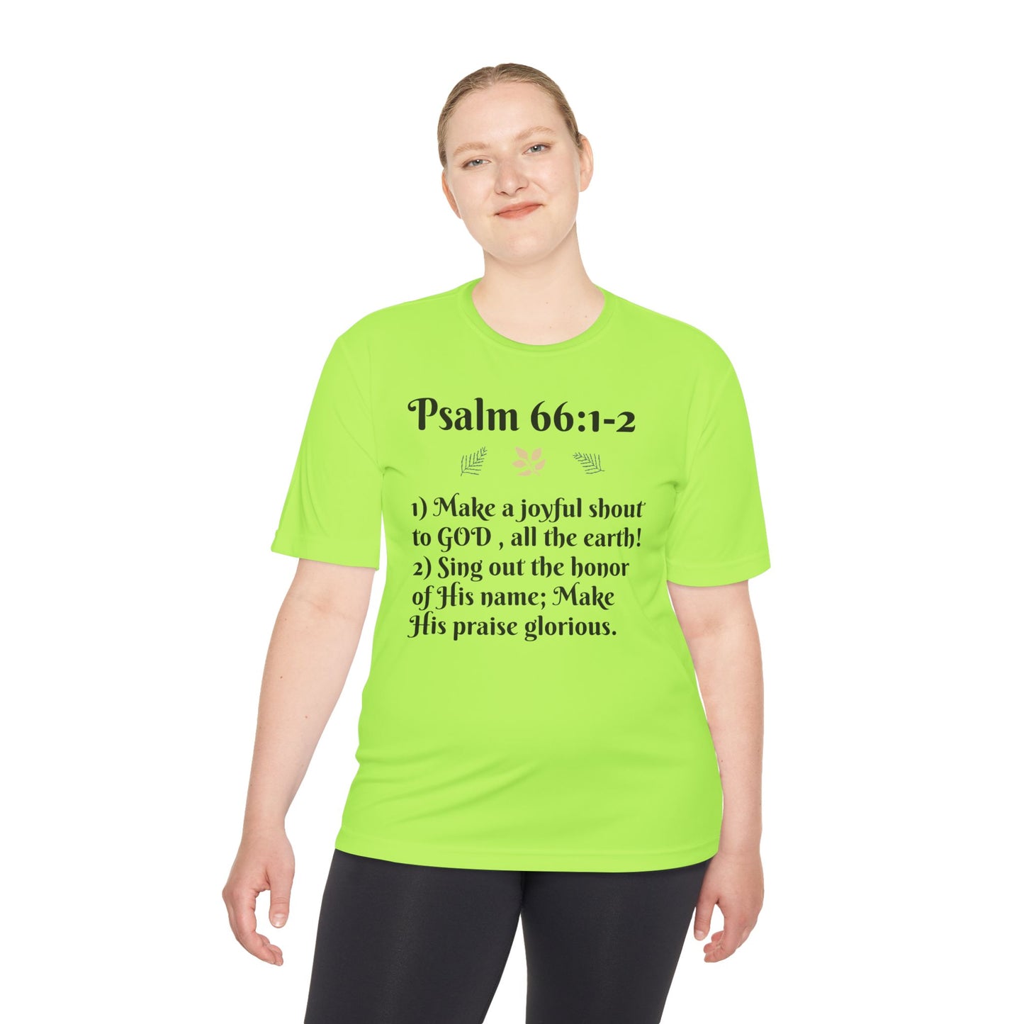 Unisex Moisture Wicking Tee - Inspiring Psalm 66:1-2 Shirt, Comfortable Workout Top, Christian Apparel, Gift for Faith Friends, [...]