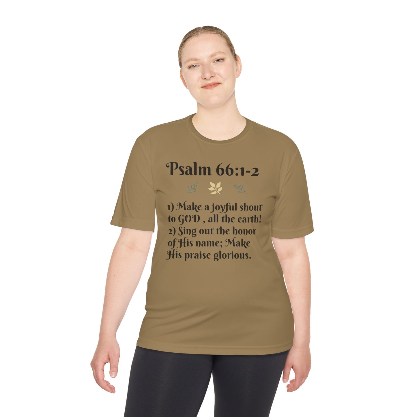 Unisex Moisture Wicking Tee - Inspiring Psalm 66:1-2 Shirt, Comfortable Workout Top, Christian Apparel, Gift for Faith Friends, [...]