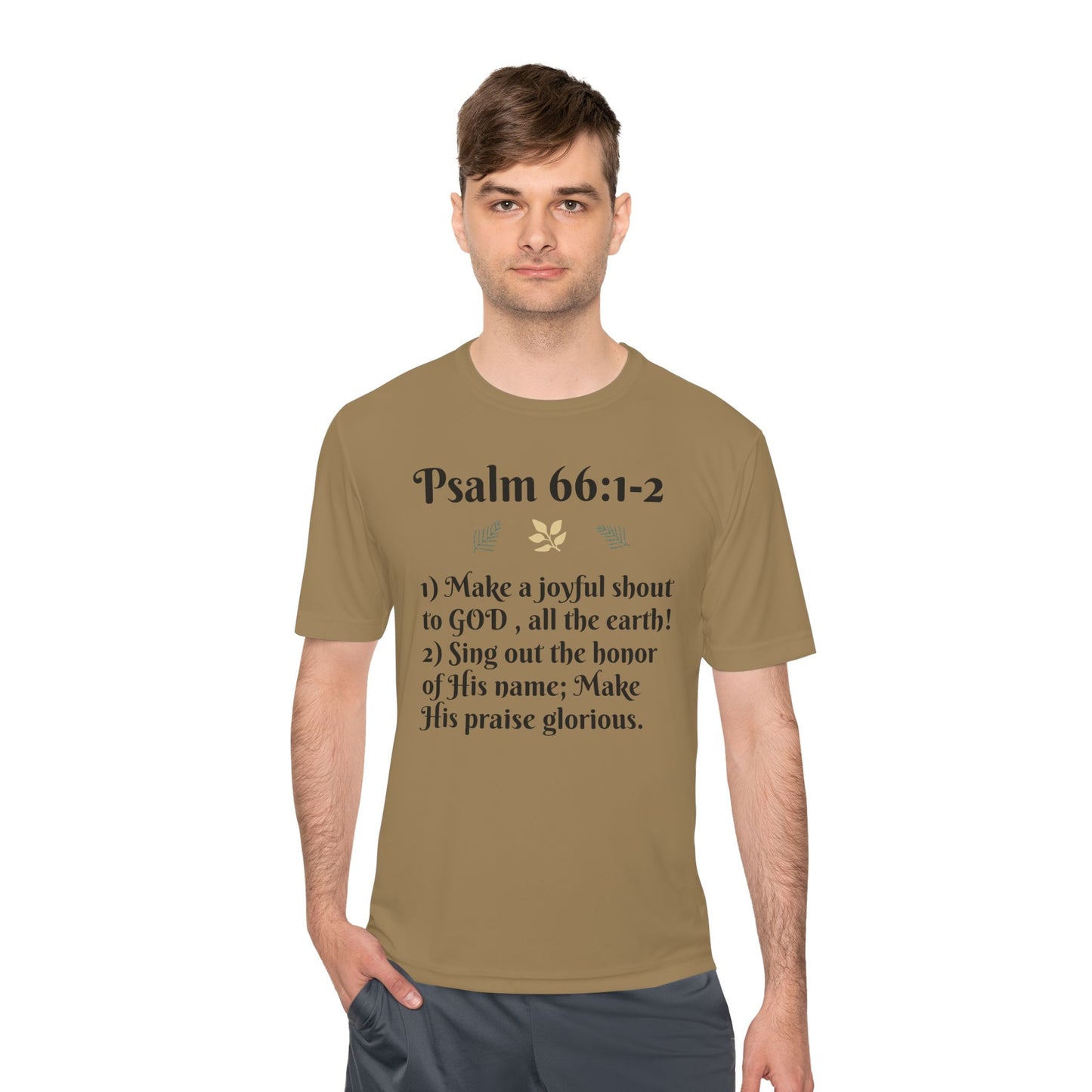 Unisex Moisture Wicking Tee - Inspiring Psalm 66:1-2 Shirt, Comfortable Workout Top, Christian Apparel, Gift for Faith Friends, [...]
