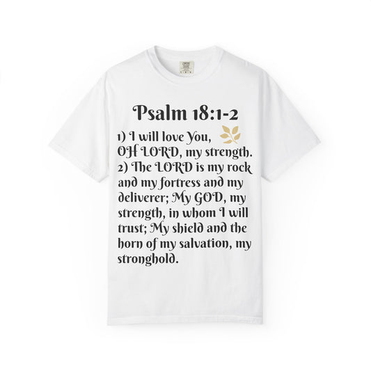 Faith-Inspired Unisex T-Shirt, Psalm 18:1-2 Shirt, Christian Gift, Inspirational Tee, Spiritual Apparel