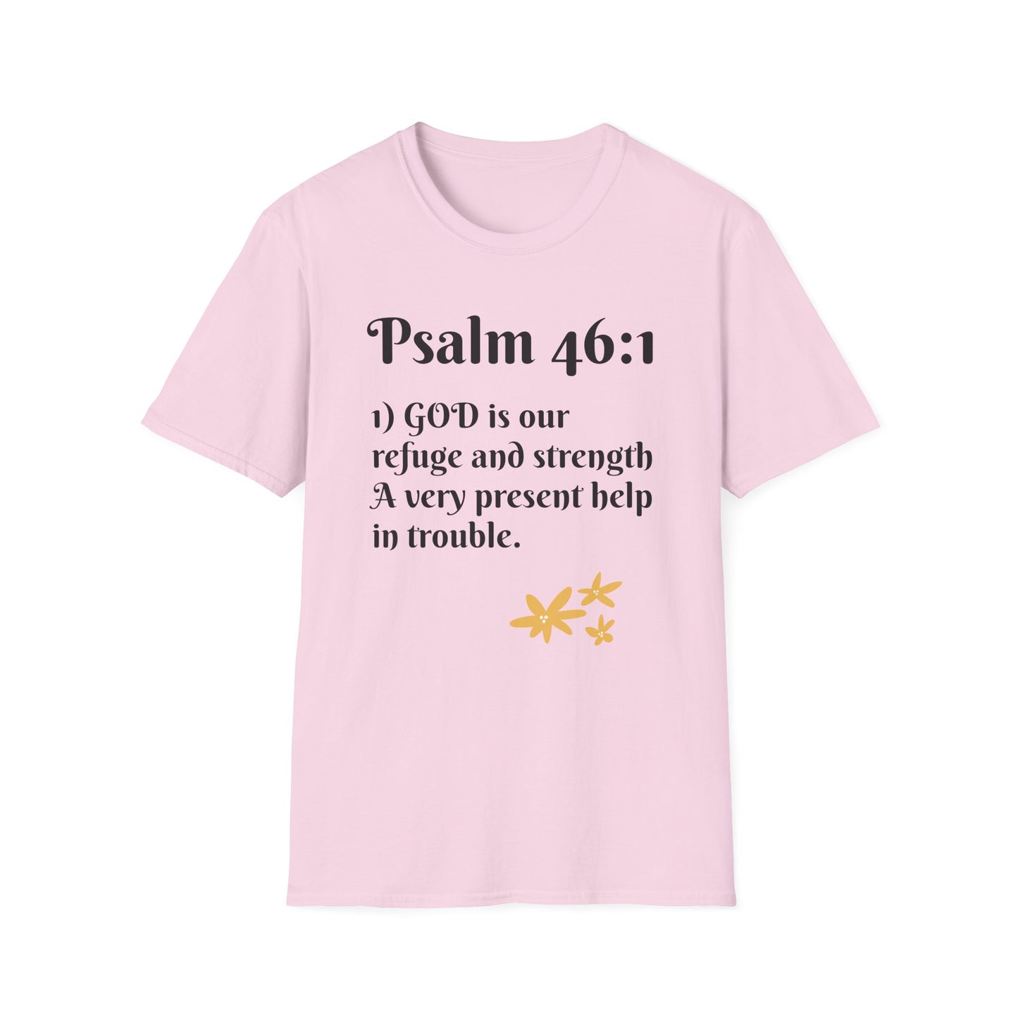 Inspirational Quote T-Shirt | Psalm 46:1 | Unisex Tee, Gift for Faith, Christian Apparel, Motivational Wear, Relaxed Fit