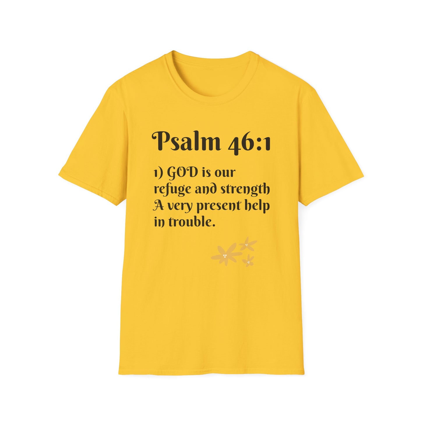 Inspirational Quote T-Shirt | Psalm 46:1 | Unisex Tee, Gift for Faith, Christian Apparel, Motivational Wear, Relaxed Fit